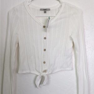 NWT button up crop top sweater
